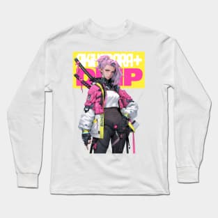 AKIBA DRIP - ⚪🟨⚪「✦ TECH WEAR NINJA GIRL X1 ✦ 」 ⚪🟨⚪ ANIME MANGA JAPAN AKIHABARA FASHION Long Sleeve T-Shirt